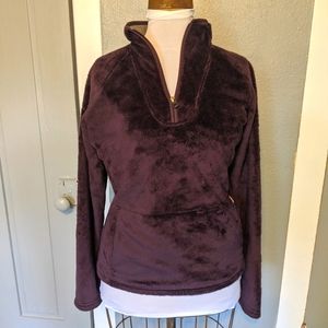 The North Face 1/4 zip pullover purple fleece, size large